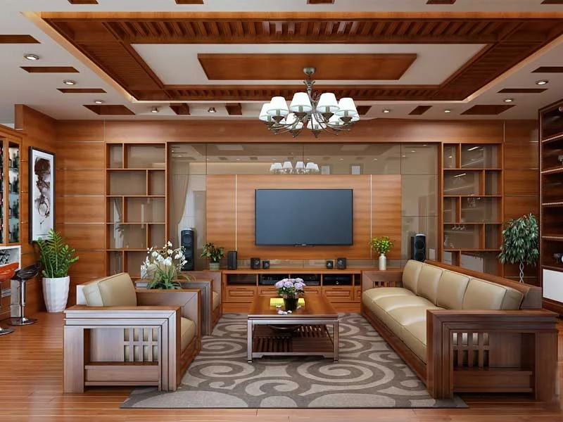Ý tưởng trang trí nội thất phòng khách bằng đồ gỗ đẹp, ấn tượng nhất